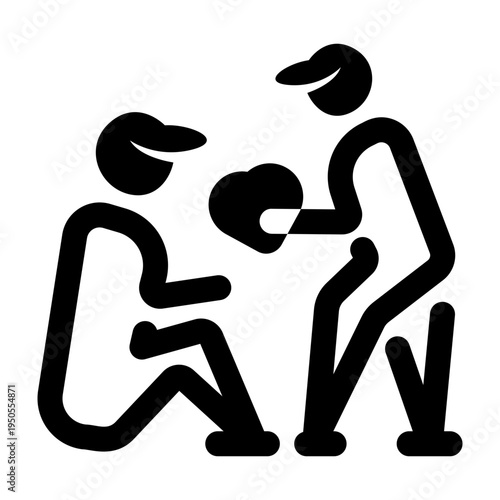 A linear style icon showing empathy