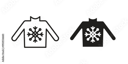 Christmas sweater icon concept. Simple solid style. line stroke icons