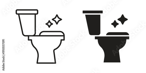 Clean toilet icon concept. Simple solid style. line stroke icons