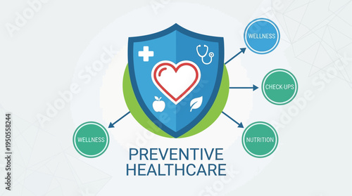Understanding preventive healthcare A visual guide emphasizing wellness, regular check-ups, and nutrition as key pillars for maintaining optimal health and well-being