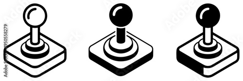 retro joystick icon set vector