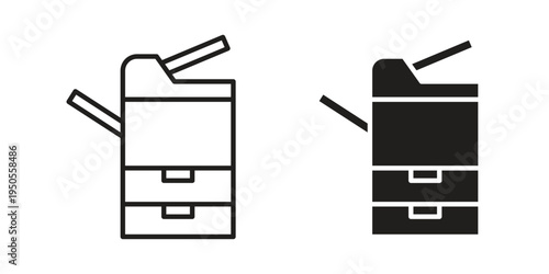 Copier icon concept. Simple solid style. line stroke icons