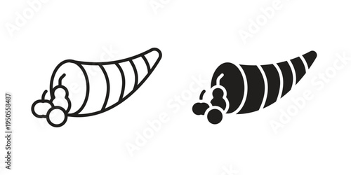 Cornucopia icon concept. Simple solid style. line stroke icons