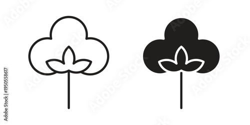 Cotton icon concept. Simple solid style. line stroke icons