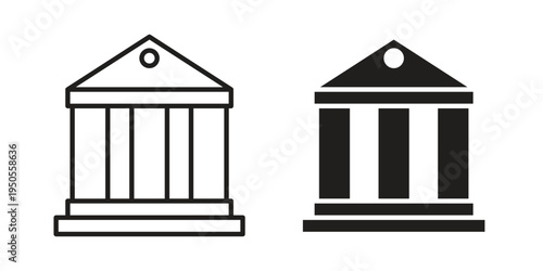 Courthouse icon concept. Simple solid style. line stroke icons