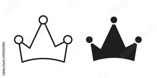Crown icon concept. Simple solid style. line stroke icons