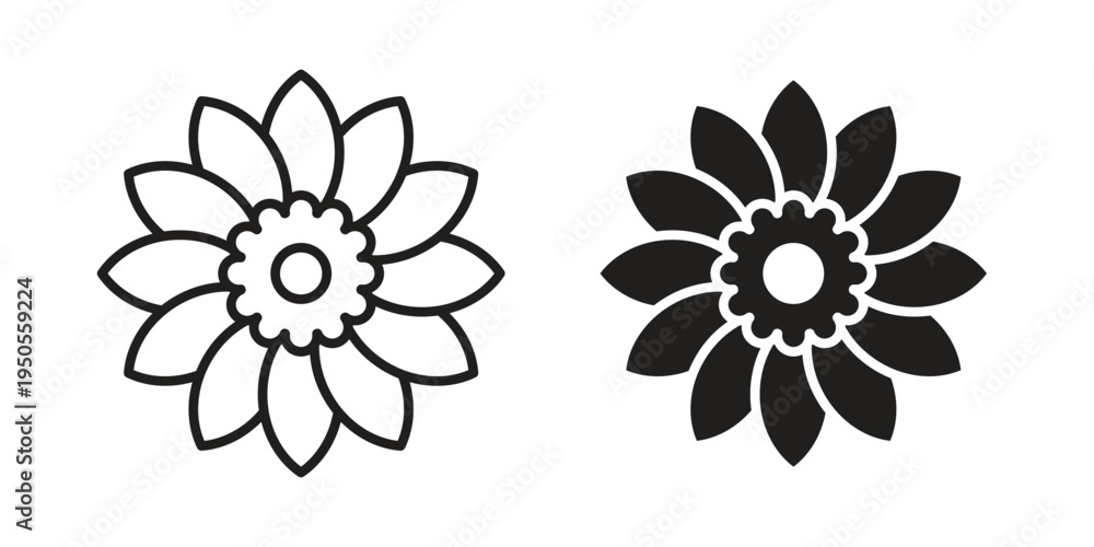 Obraz premium Daffodil icon concept. Simple solid style. line stroke icons