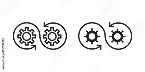 Devops icon concept. Simple solid style. line stroke icons