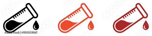 medical blood test tube icon set