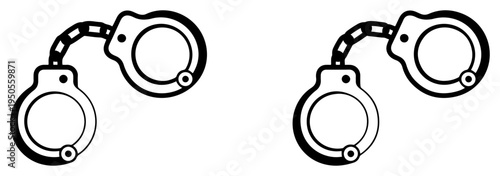 handcuffs law enforcement icons set