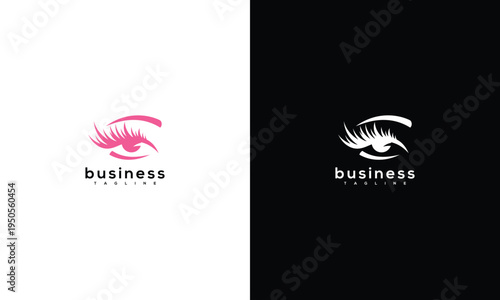 Modern Beauty Salon Eyelash Logo Design - Cosmetic Brand Eye Icon Vector.