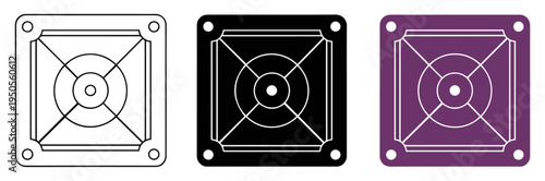 carrom board top view icon set