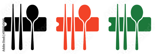korean sujeo chopsticks spoon glyph icon