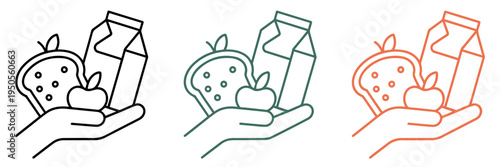 charity donation food vector icon