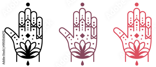 mehndi henna vector icon linear