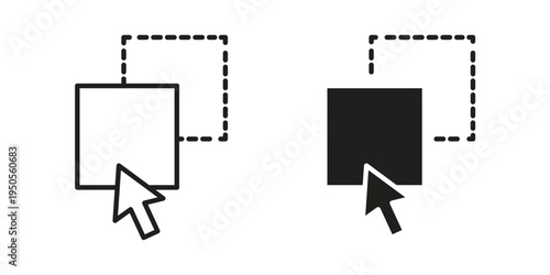 Drag and drop icon concept. Simple solid style. line stroke icons