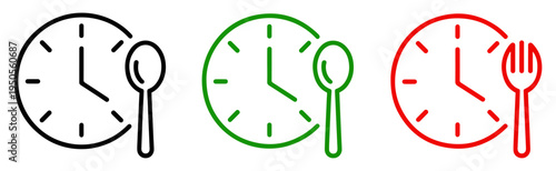 meal timing fasting vector icon