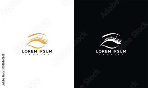 Elegant Eyelash Eye Logo Design for Beauty Salon Makeup Artist Cosmetic Brand Spa Business.