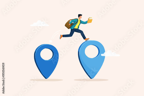 Person Jumping Over Map Pins