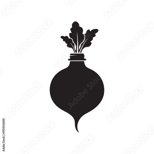 Beet bottle silhouette vector art