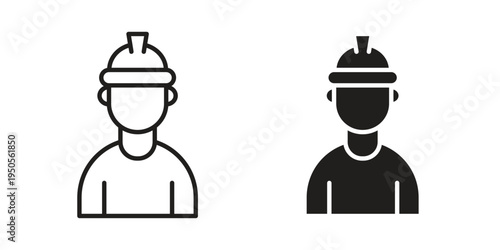 Engineer icon concept. Simple solid style. line stroke icons