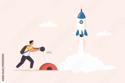 Person Launching Rocket Ship