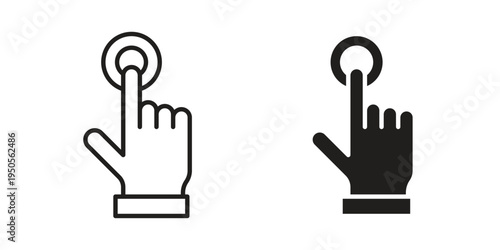 Finger control icon concept. Simple solid style. line stroke icons