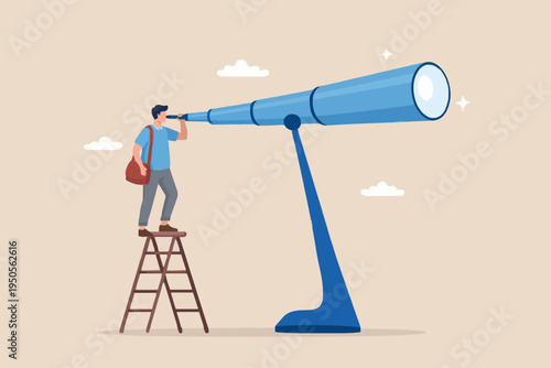 Looking Through Telescope