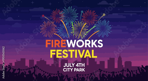 Fireworks Festival Celebration in City Park on July 4th