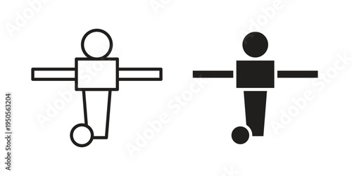 Foosball icon concept. Simple solid style. line stroke icons