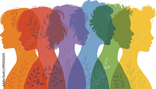 World Mental Health Day campaign illustration, head silhouette profile concept representing mood disorder, emotional burnout, bipolar disorder metaphor, psychological awareness, and support.