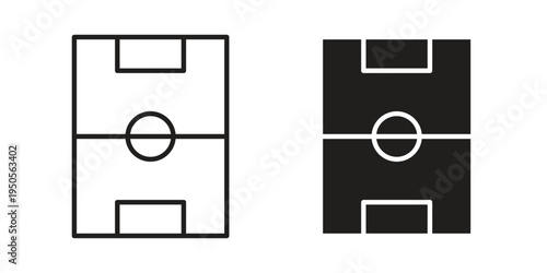 Football field icon concept. Simple solid style. line stroke icons