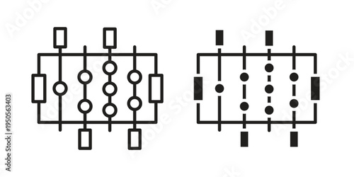 Foosball icon concept. Simple solid style. line stroke icons
