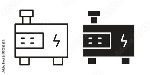Generator icon concept. Simple solid style. line stroke icons