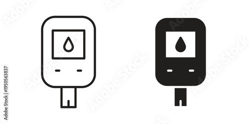 Glucometer icon concept. Simple solid style. line stroke icons