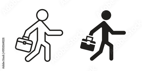 Going to work icon concept. Simple solid style. line stroke icons