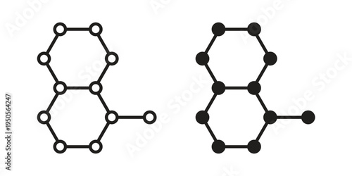 Graphene icon concept. Simple solid style. line stroke icons