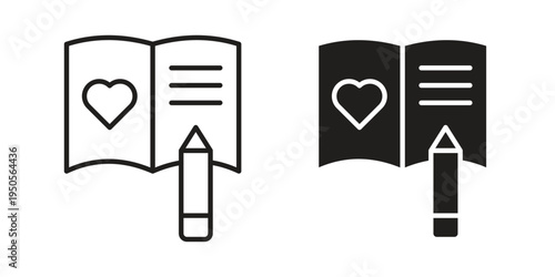 Guests book icon concept. Simple solid style. line stroke icons