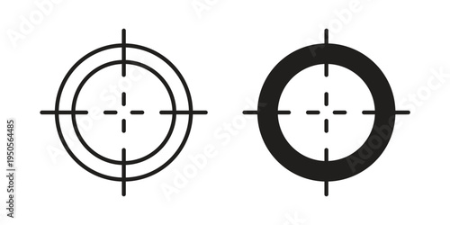 Gun target icon concept. Simple solid style. line stroke icons