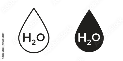 H2o icon concept. Simple solid style. line stroke icons