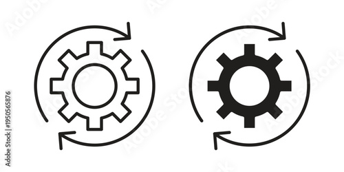 Implementation icon concept. Simple solid style. line stroke icons