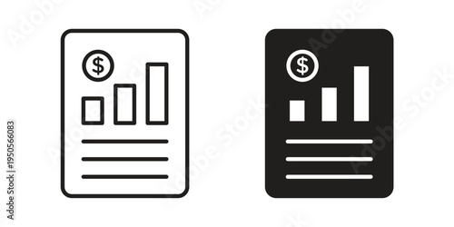 Income statement icon concept. Simple solid style. line stroke icons