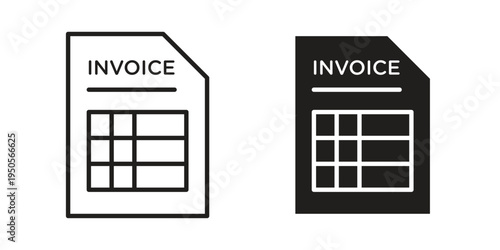 Invoice icon concept. Simple solid style. line stroke icons