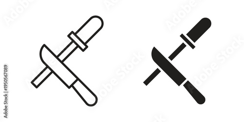 Knife sharpener icon concept. Simple solid style. line stroke icons