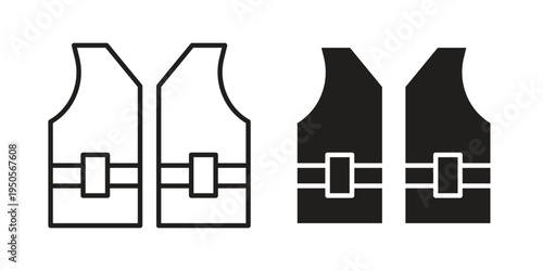 Lifejacket icon concept. Simple solid style. line stroke icons