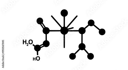 Molecule structure with chemical bonds and atomic connections featuring chemistry, science, biochemical with molecular
