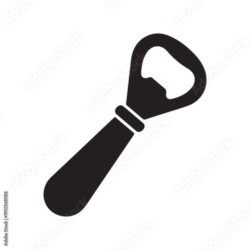 Bottle opener silhouette vector art white background
