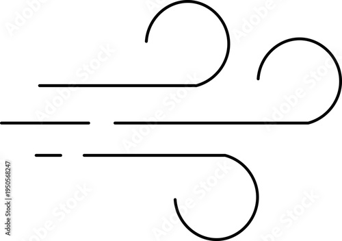 a simplified breath icon with outward flow