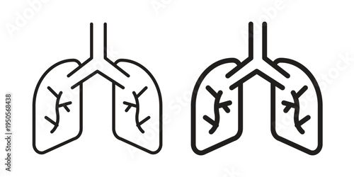 Lungs icon concept. Simple solid style. line stroke icons