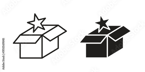 New product icon concept. Simple solid style. line stroke icons